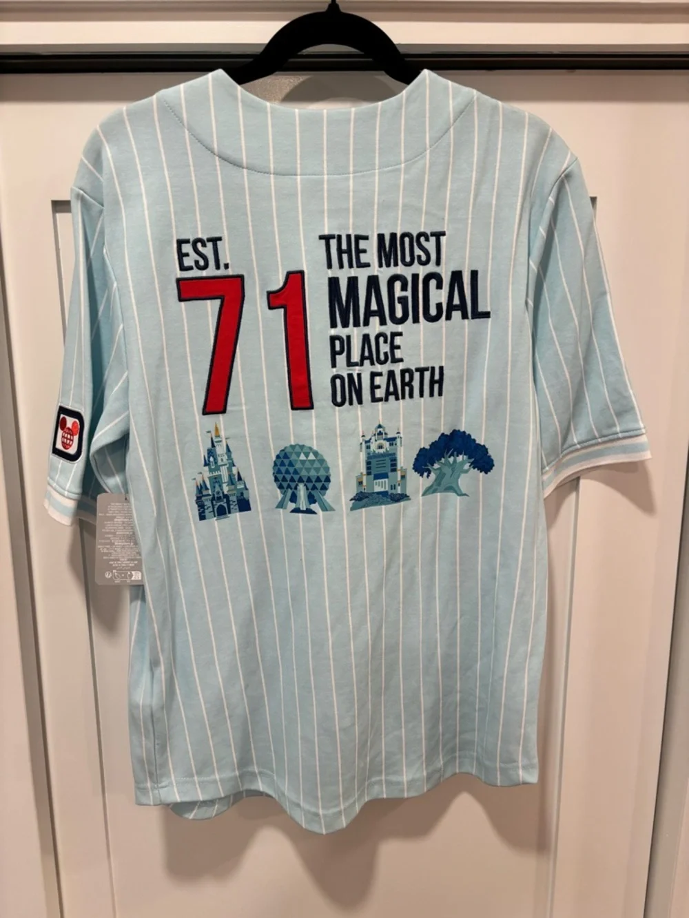 NWT Walt Disney World Pinstripe Baseball Jersey Size XS - Picture 2 of 5